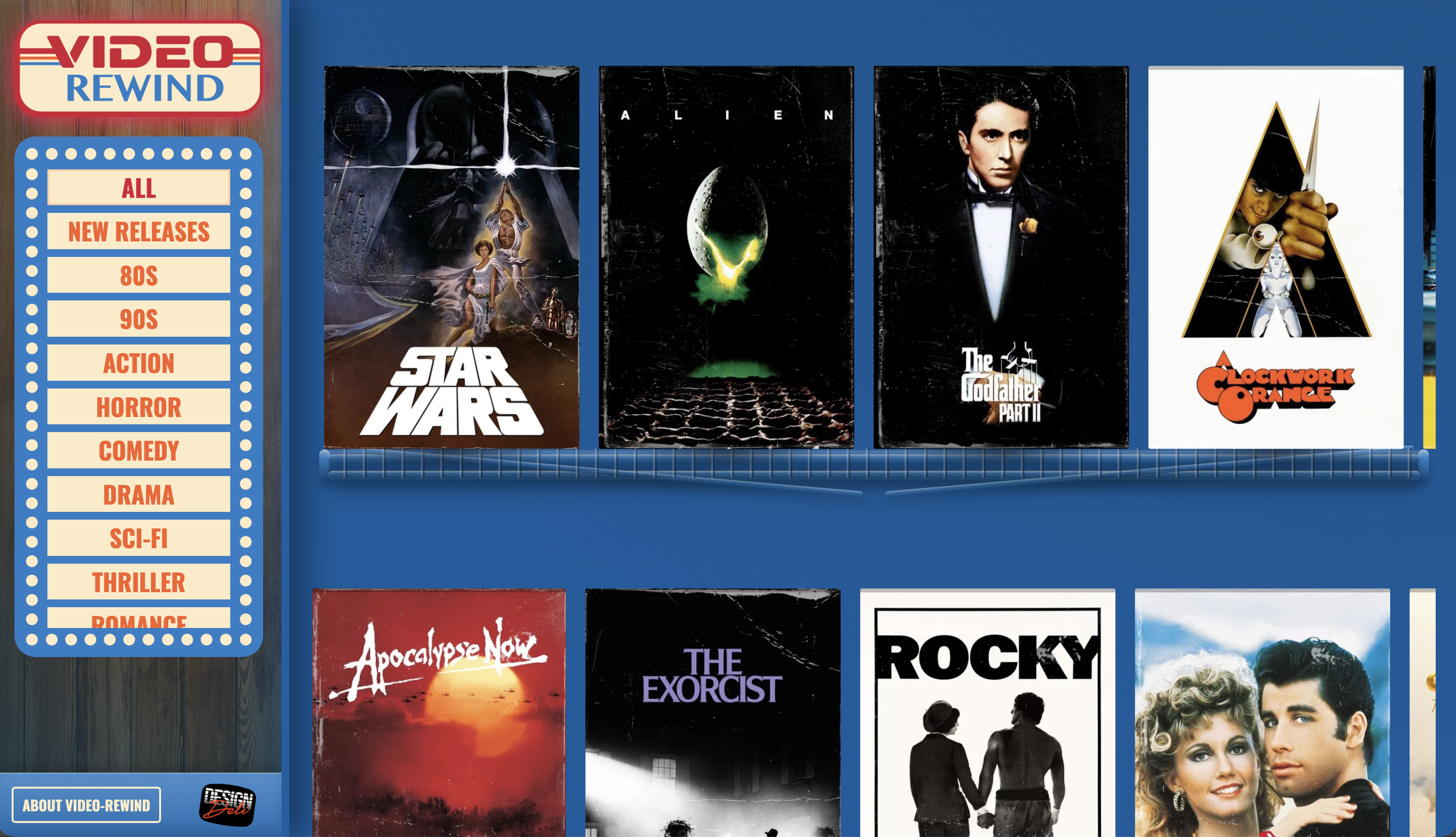 Video Rewind browsing wall