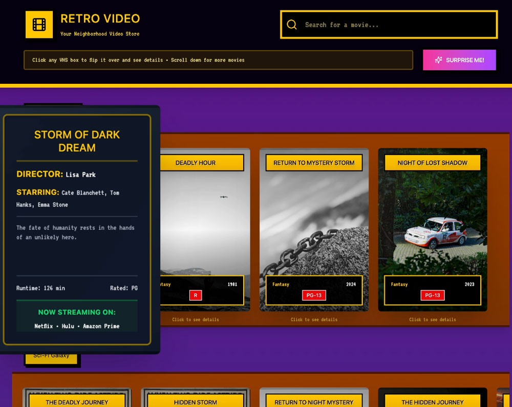 Video Rewind detail card overlay exploration